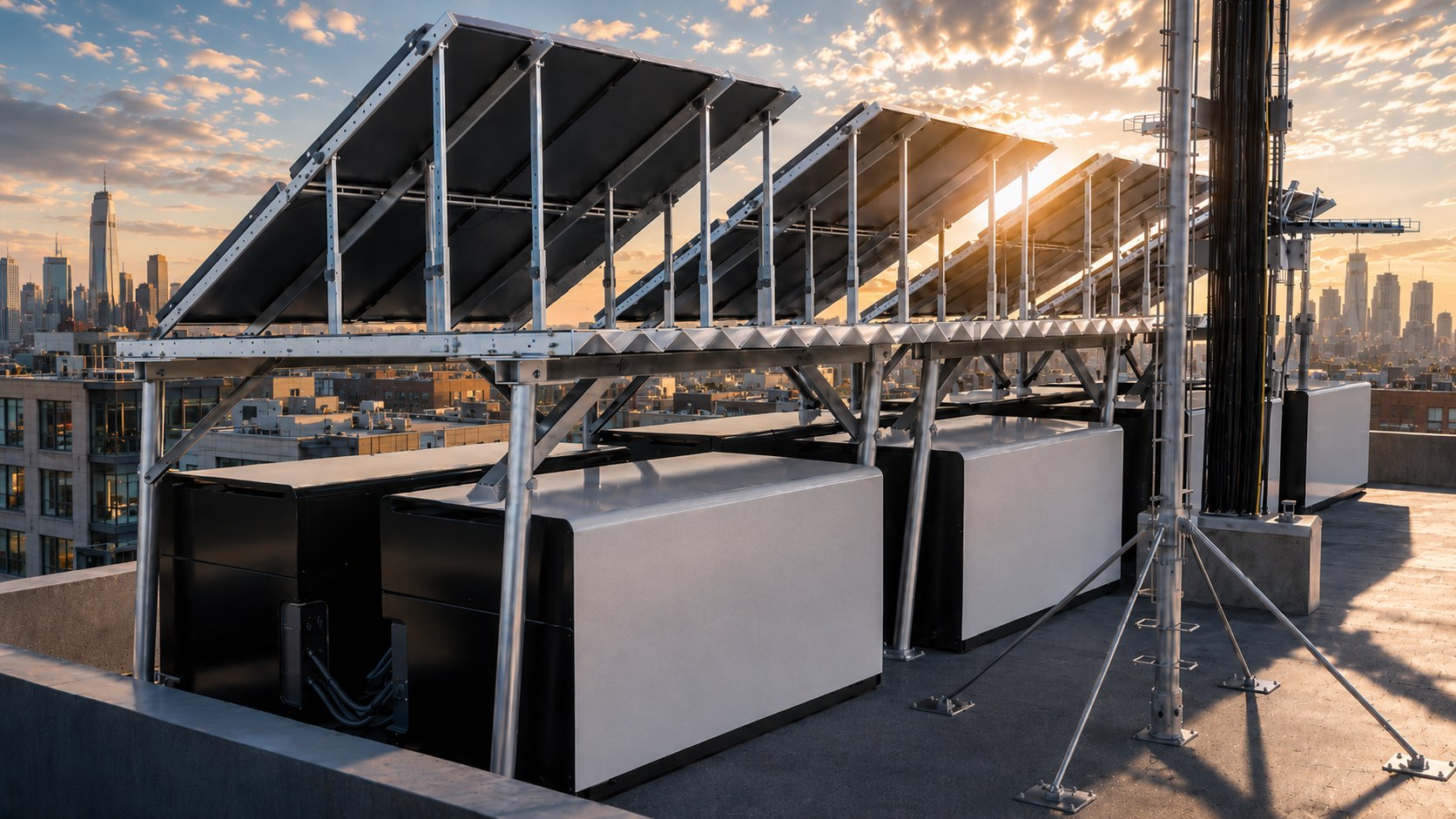 Commercial rooftop edge computing server installation